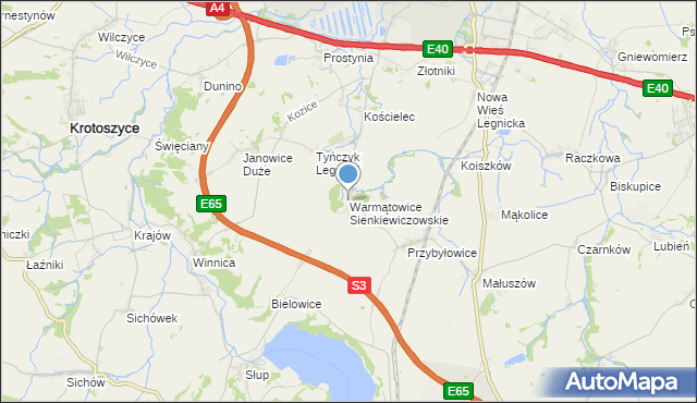 mapa Warmątowice Sienkiewiczowskie, Warmątowice Sienkiewiczowskie na mapie Targeo